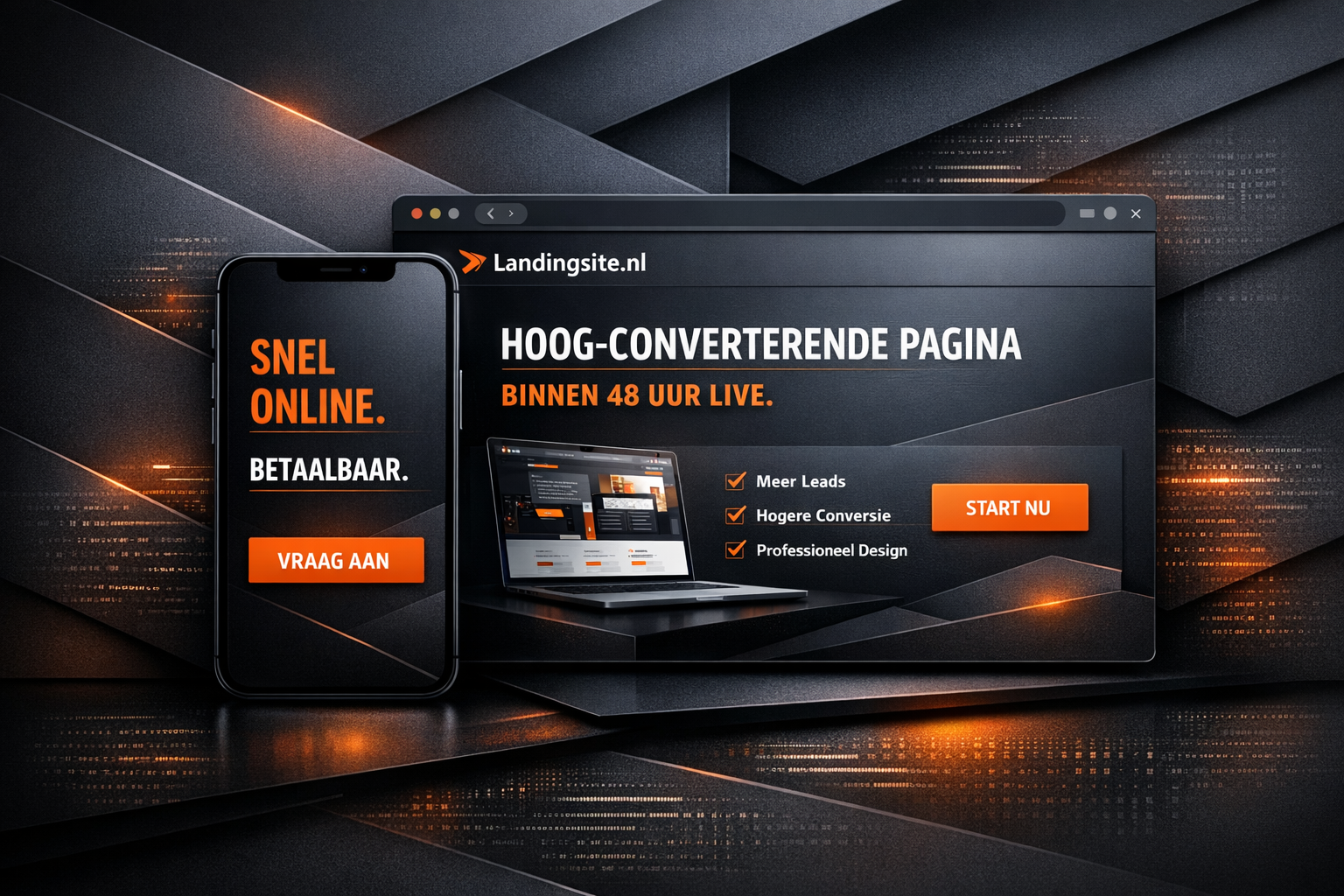 Voorbeeld landingspagina gemaakt door Landingsite.nl